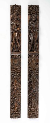 17th Century Carved Oak Wood Panels, Set of 2-UQL-1148558