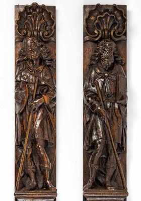 17th Century Carved Oak Wood Panels, Set of 2-UQL-1148558