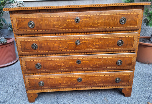 17th Century Commode with Floral Motifs, Italy