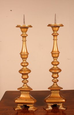 17th Century Italian Bronze Candleholders, Set of 2-HPU-732879