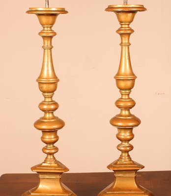 17th Century Italian Bronze Candleholders, Set of 2-HPU-732879