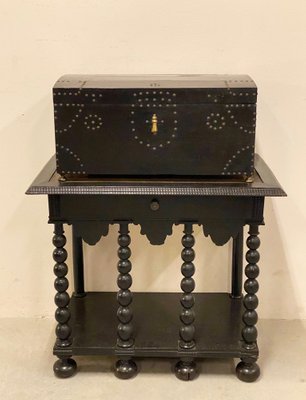 17th Century Italian Mobile Table with Cabinet, Set of 2-NPC-1132080