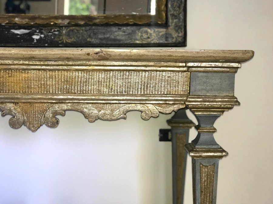 17th Century Italian Painted and Parcel-Gilt Console Table