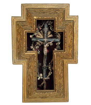 17th Century Italian Silver and Giltwood Crucifix, 1900s-NJV-575142