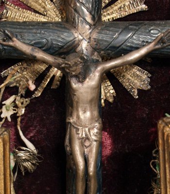 17th Century Italian Silver and Giltwood Crucifix, 1900s-NJV-575142