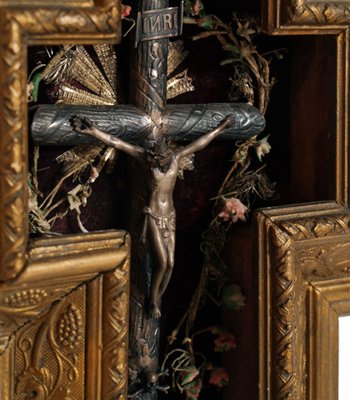 17th Century Italian Silver and Giltwood Crucifix, 1900s-NJV-575142