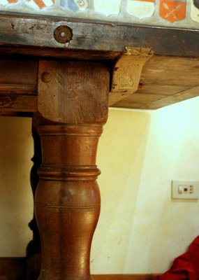 17th Century Italian Walnut Rustic Trestle Refectory Dining or Library Table-AXE-1433475