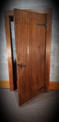 17th Century Ledged Oak Door with Framework-NQV-722886