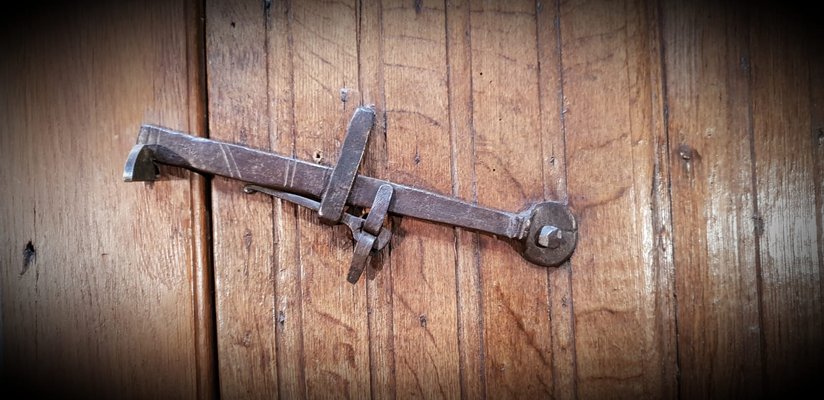 17th Century Ledged Oak Door with Framework-NQV-722886