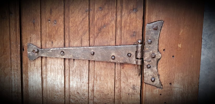 17th Century Ledged Oak Door with Framework-NQV-722886