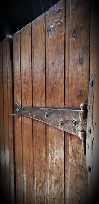 17th Century Ledged Oak Door with Framework-NQV-722886