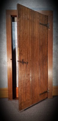 17th Century Ledged Oak Door with Framework-NQV-722886