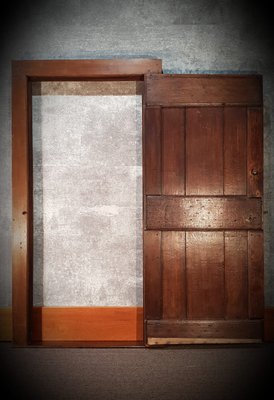 17th Century Ledged Oak Door with Framework-NQV-722886