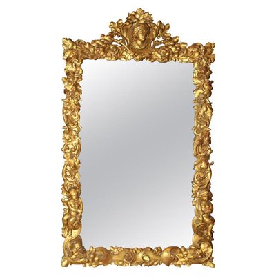 17th Century Mirror with Carved Oak Frame in 19th Century Gold Leaf-TDA-1376383