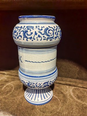 17th Century Model La Gioconda Albarello or Borax Container in Blue and White Ceramic from Deruta-ZFY-1720468