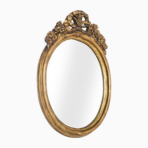 17th Century Oval Giltwood Mirror-NJV-568957