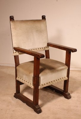 17th Century Spanish Walnut Armchair-HPU-729226