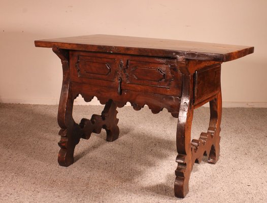 17th Century Spanish Walnut Console Table-HPU-728649