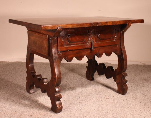 17th Century Spanish Walnut Console Table-HPU-728649