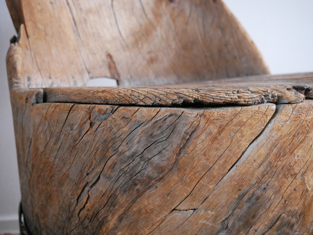 17th Century Swedish Folk Art Stump Chair, 1690s