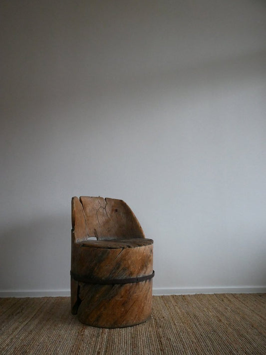 17th Century Swedish Folk Art Stump Chair, 1690s