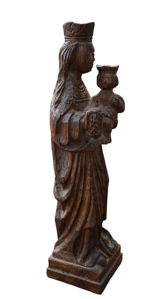 17th Century Virgin and Child Carved in Oak