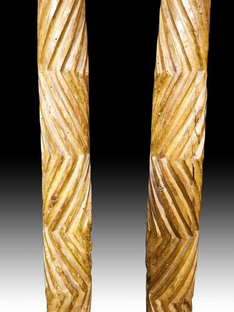 17th Century Wooden Columns, Set of 2