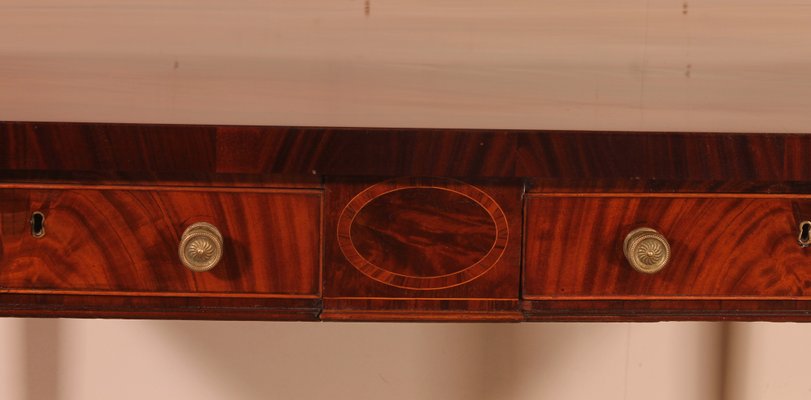 18 Century Georgian Mahogany and Marquetry Desk-HPU-1156084