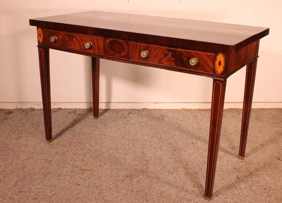 18 Century Georgian Mahogany and Marquetry Desk-HPU-1156084