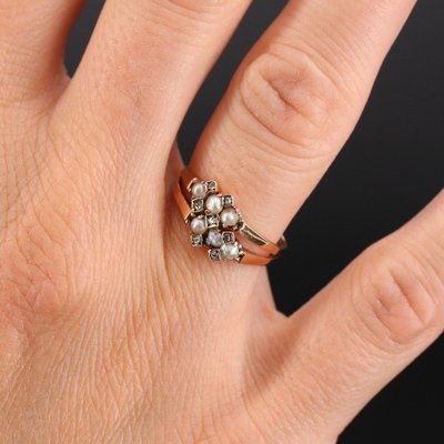 18 Karat 19th Century French Rose Gold Double Ring-OLU-1403629