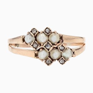 18 Karat 19th Century French Rose Gold Double Ring-OLU-1403629