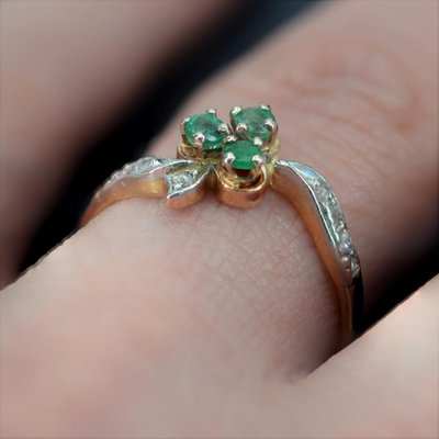 18 Karat 19th Century Yellow Gold Clover Shape Ring-OLU-1346521