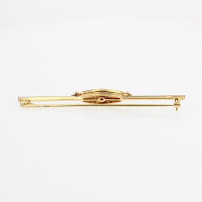 18 Karat 20th Century Yellow Pearl and Diamonds Gold Bar Brooch, 1890s-OLU-1446786