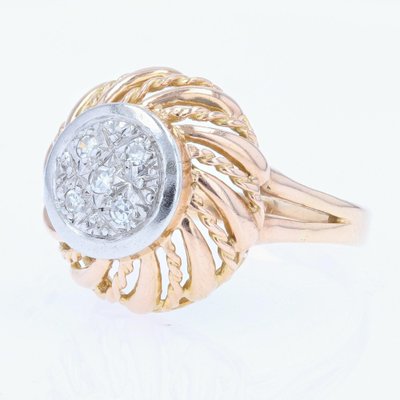 18 Karat French Rose Gold Retro Ring, 1960s-OLU-1353611