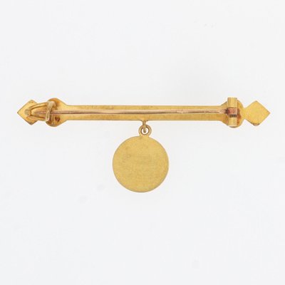 18 Karat French Yellow Gold Babys Bar Brooch, 1890s-OLU-1446785