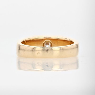 18 Karat Modern French Yellow Gold and Diamond Signet Ring-OLU-1446783