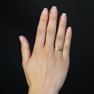 18 Karat Rose Gold Star Ring-OLU-1798521