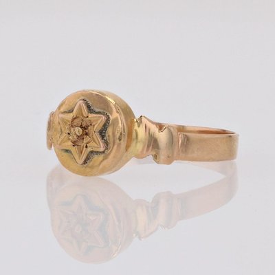 18 Karat Rose Gold Star Ring-OLU-1798521