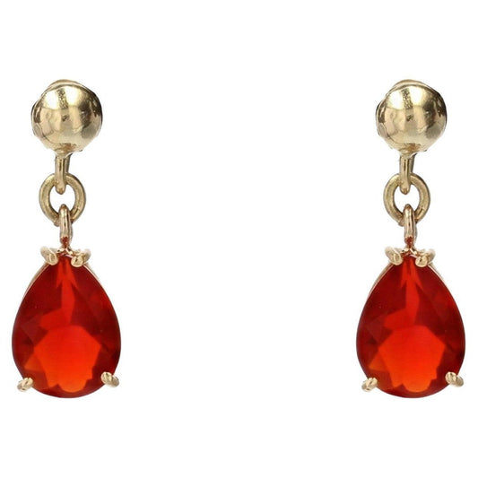 18 Karat Yellow Gold and Fire Opal Earrings, 2022, Set of 2