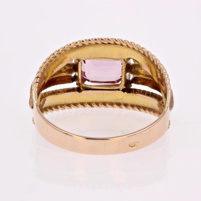 18 Karat Yellow Gold Band Ring with Malaya Garnet, 1960s-OLU-1781017