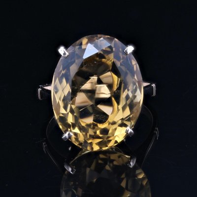 18 Karat Yellow Gold Cocktail Ring with Citrine, 1960s-OLU-1784781