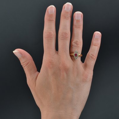 18 Karat Yellow Gold Shuttle Shape Ring-OLU-1353614