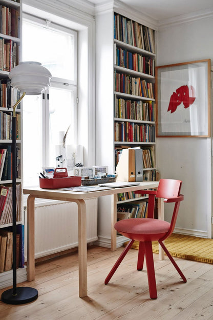 Aalto table 80A, birch - white laminate