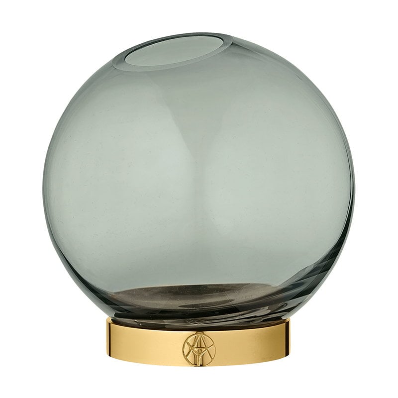 Globe vase by AYTM #medium, green - gold #