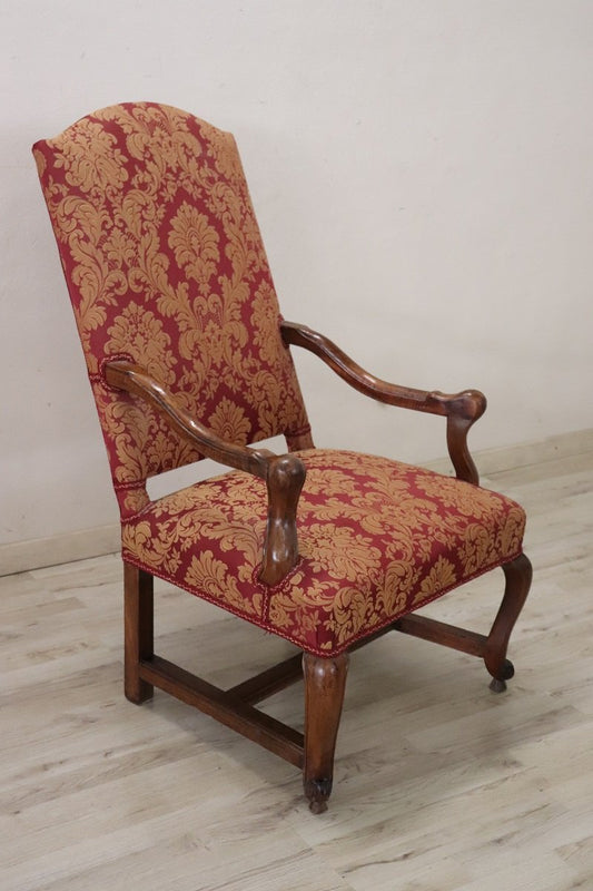 18th Century Armchair in Carved Walnut