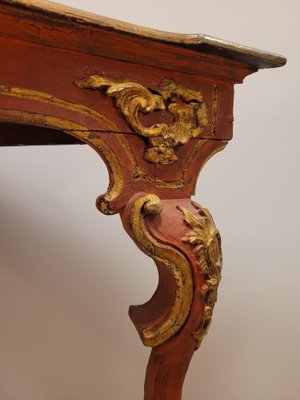 18th Century Baroque Corner Console in Polychrome in Red, Andalusia-NUC-1732952