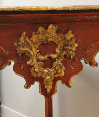 18th Century Baroque Corner Console in Polychrome in Red, Andalusia-NUC-1732952