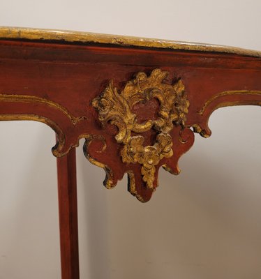 18th Century Baroque Corner Console in Polychrome in Red, Andalusia-NUC-1732952