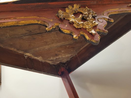 18th Century Baroque Corner Console in Polychrome in Red, Andalusia-NUC-1732952