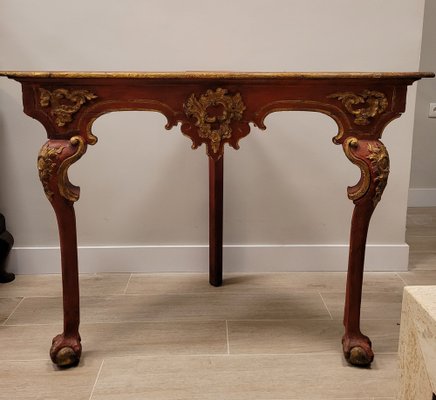 18th Century Baroque Corner Console in Polychrome in Red, Andalusia-NUC-1732952